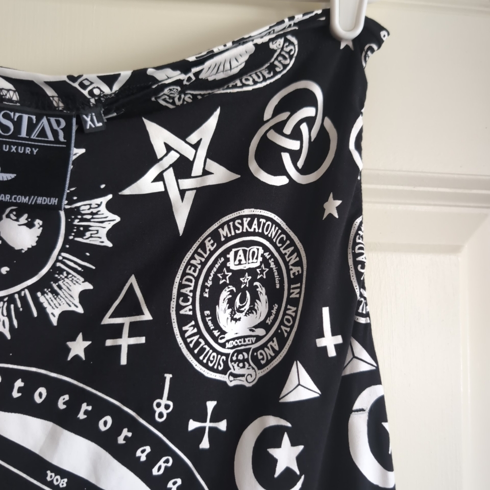 Black and white Killstar occult symbolism maxi tube dress - Picture 4 of 9